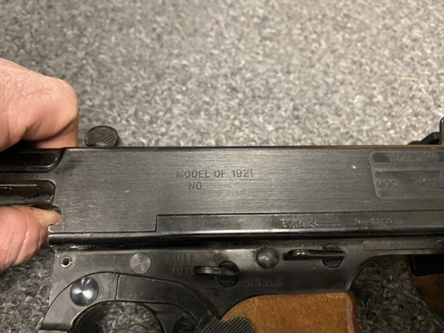 MGC Modelgun Corp 1921 Thompson - Thompson Submachine Gun Message